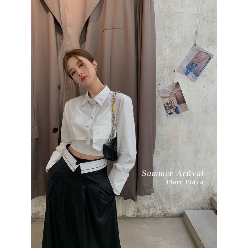 Áo Croptop Dáng Rộng Phong Cách Âu Mỹ Thời Trang Mùa Thu Cho Nữ