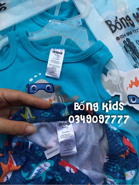 Bộ Sát Nách Bé Trai Cá Xanh Biển