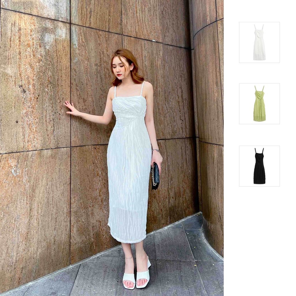 Đầm Nữ Hai Dây Sunset Waist Ruffled , Chất Vải Cotton Thoải Mái, WDD000019,SOMEHOW