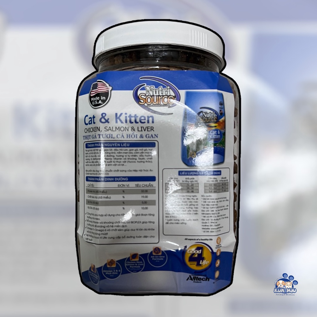 Thức ăn dành cho mèo Nutri Source-hộp 1kg