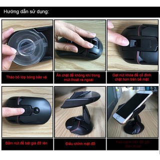 Giá đỡ điện thoại Cao cấp Magic Mouse màu đen - GIá đỡ điện thoại trên ô tô, bàn làm việc ...te