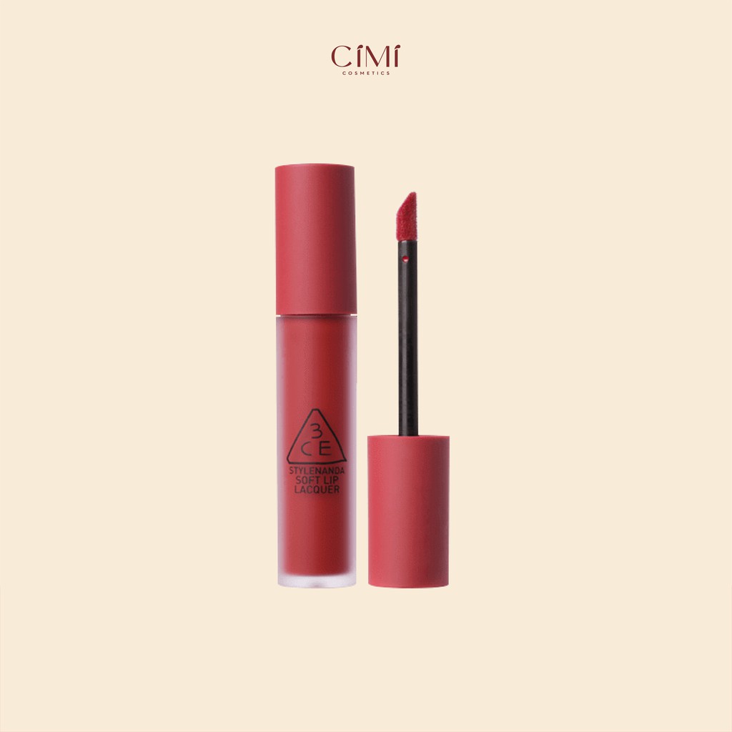 Son Kem 3CE Soft Lip Lacquer không gây khô môi, bảng màu tone da, lì mịn lâu trôi