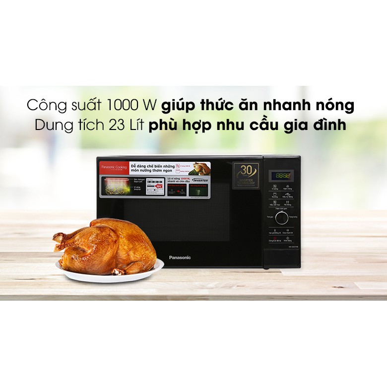 Lò vi sóng inverter Panasonic (Nhật Bản) NN-GD37HBYUE 23 lít có nướng (Bảo hành 12 tháng)