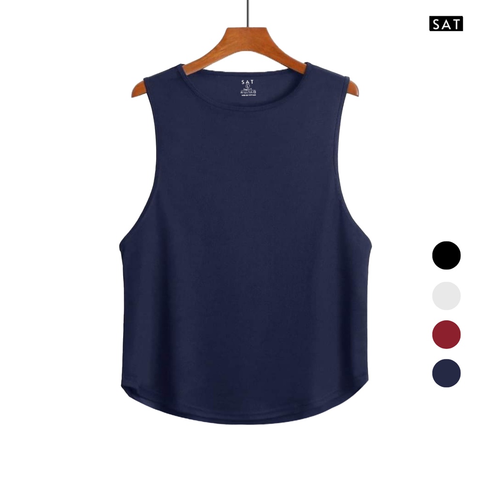 Áo thun ba lỗ tanktop basic nam, vải mè mềm mịn, thoáng khí, trẻ trung chuẩn form SAT - BF02