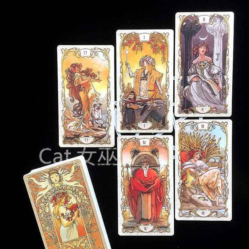 READY!!! SHIP FAST!! Bộ bài Tarot Tarot Mucha Card Deck Tarot full English Card Game