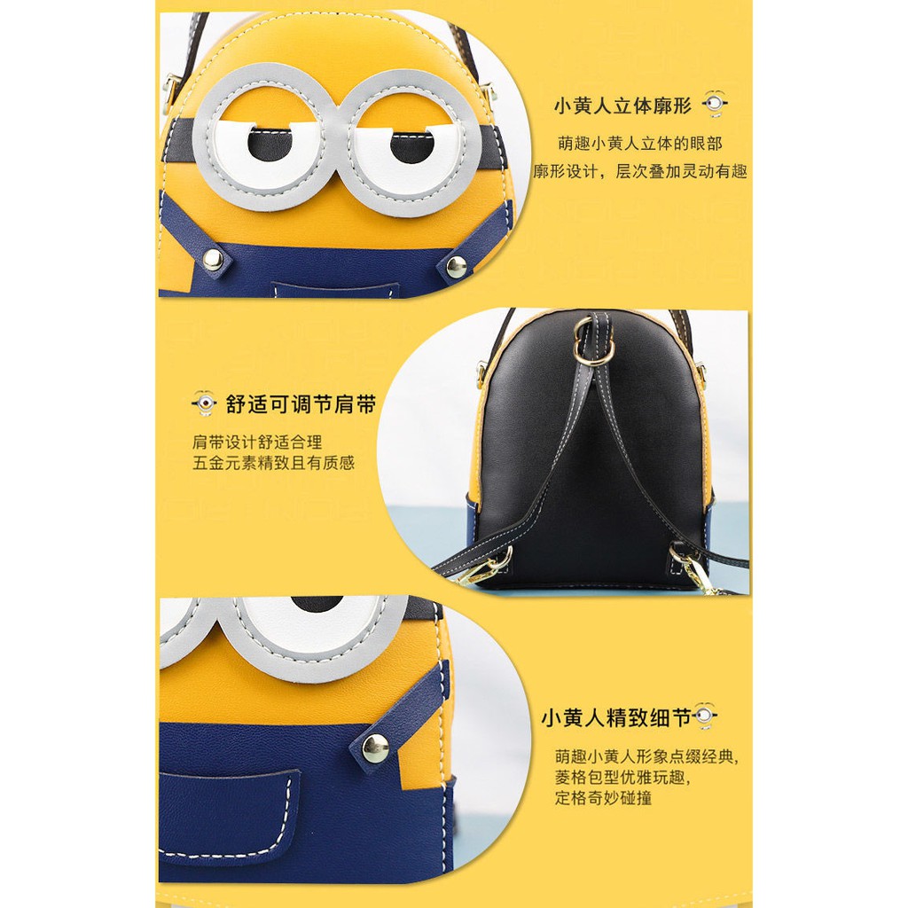 Túi handmade, Túi tự làm Balo Minions đáng yêu đầy đủ phụ kiện có video hướng dẫn Kawaii_Handmade