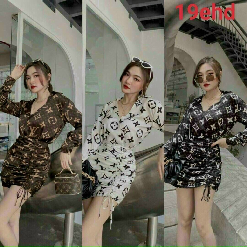 Váy Đầm Body Tay Dài Dự Tiệc In Họa Tiết Chữ Chất Lụa Mềm Mịn Kiểu Dáng Sang Trọng, Quyến Rũ Thời Trang Nữ Minh Phúc