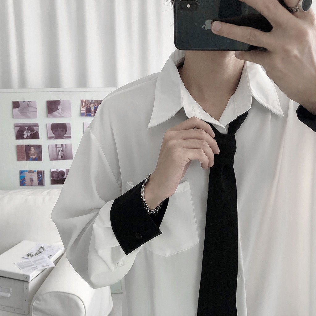 Áo Sơmi Dáng Rộng Kèm Cavat PlayBoys