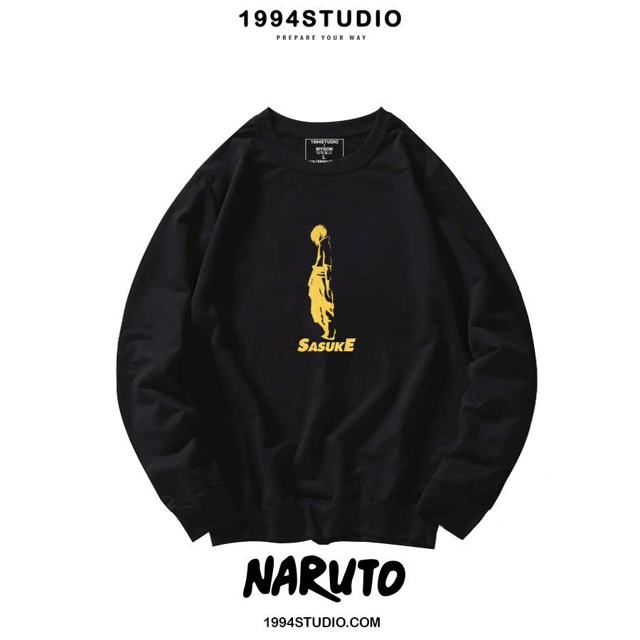 [Mã 1994UP20K Giảm 20% Đơn 400K] Áo Sweater Áo Nỉ Da Cá Naruto Sasuke MS02 Nhũ Vàng - 1994 Studio