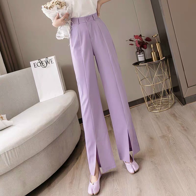 [HOT] Quần Ống Suông Xẻ Gấu Cạp Cao Hack Dáng | BigBuy360 - bigbuy360.vn