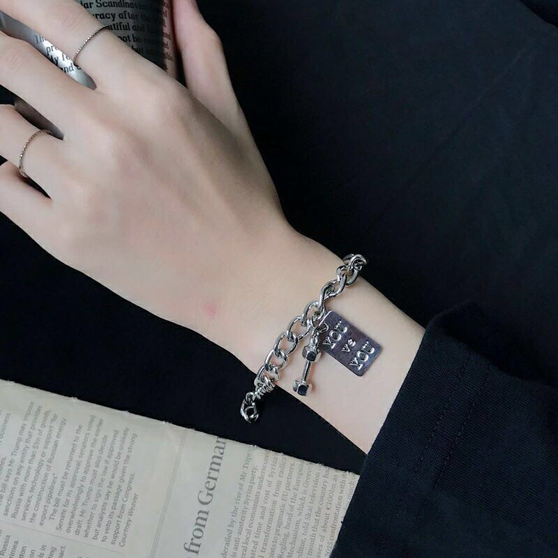 Unisex Choker Bracelet Pendant Long korean hiphop Couples Bracelet | BigBuy360 - bigbuy360.vn