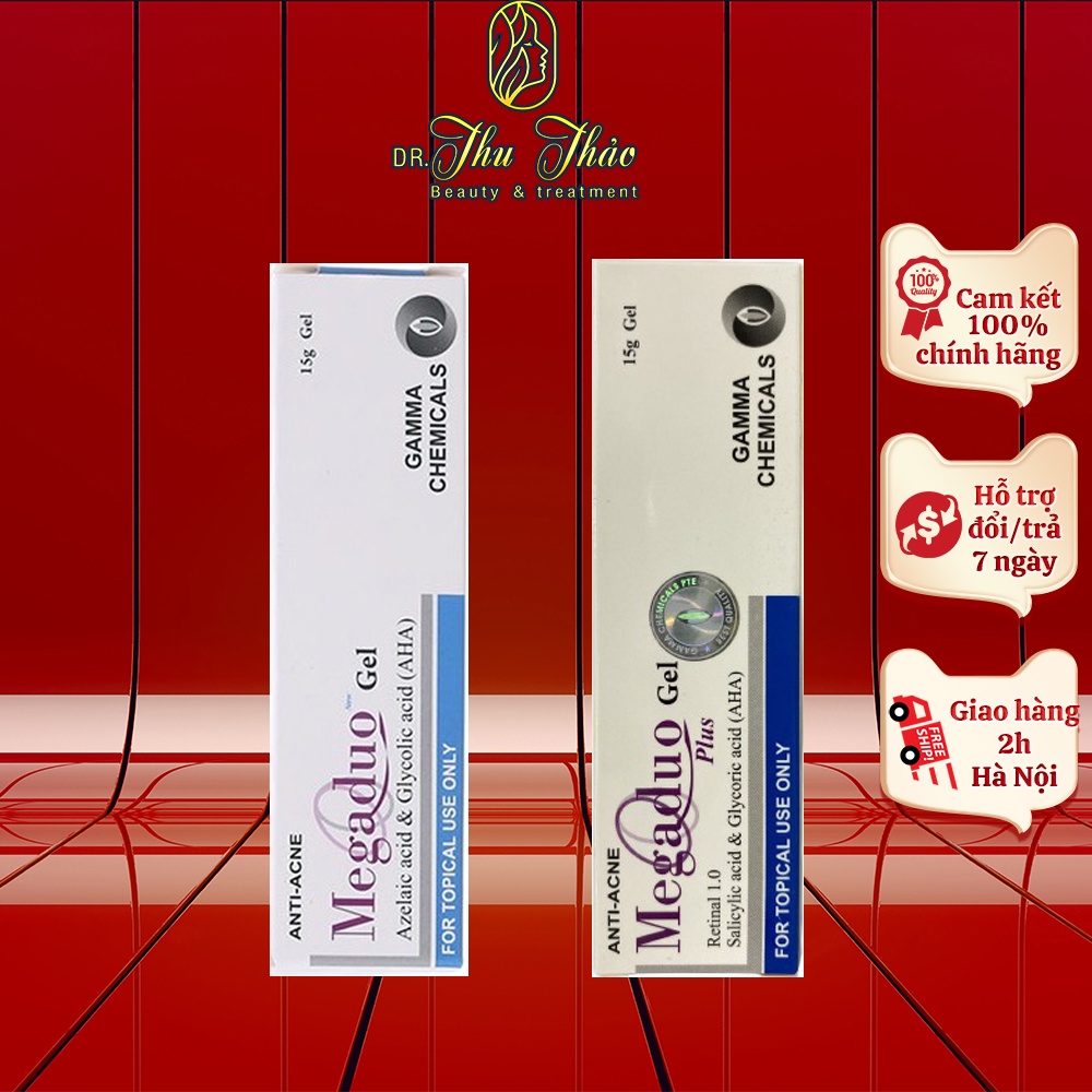 Megaduo gel plus 15g - bản mới Retinal 1.0, AHA, salicylic acid - giảm mụn trứng cá, thâm mụn, mụn ẩn, kiềm dầu