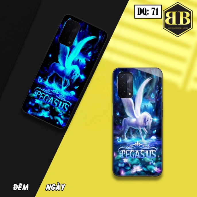 Ốp lưng kính Dạ Quang Oppo A74 4G / F19 phát sáng trong đêm bao ngầu