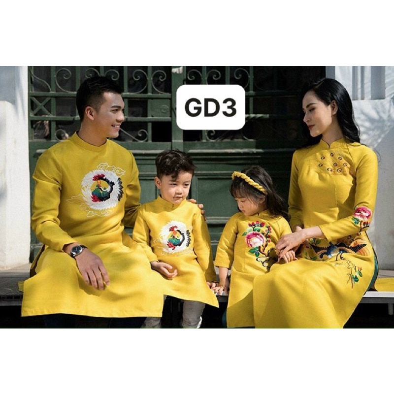 Áo dài gia đình thêu