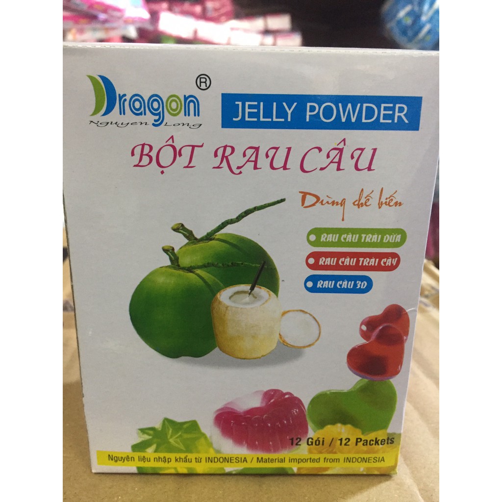 BỘT RAU CÂU DẺO NGUYỄN LONG HỘP 12 GÓI