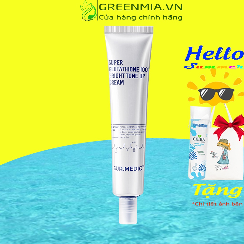 Kem SUR MEDICH Dưỡng Trắng Da Chống Lão Hóa Sur.Medic Super Glutathione 100 Bright Tone Up Cream 40ml [CHÍNH HÃNG]