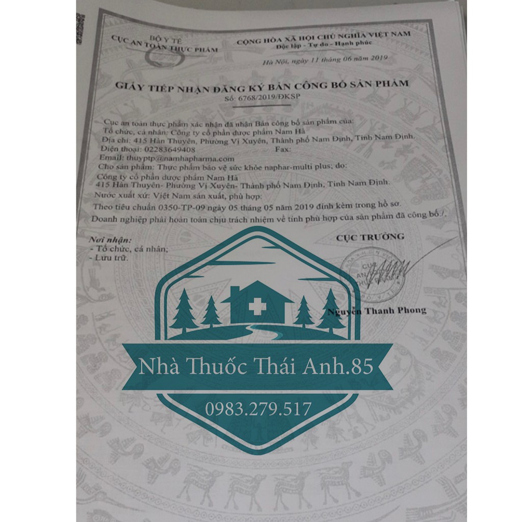 Naphar-Multi Plus Bổ Sung Vitamin Tăng Cường Đề Kháng Nâng Cao Sức Khỏe Tuýp 20 Viên Nén Sủi | Thế Giới Skin Care