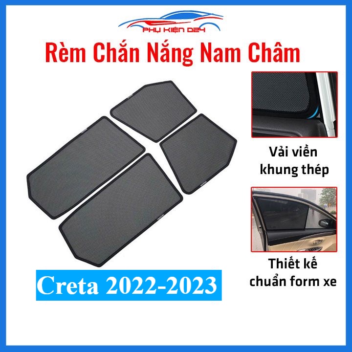 Bộ rèm chắn nắng Creta 2022-2023 cố định nam châm thuận tiện