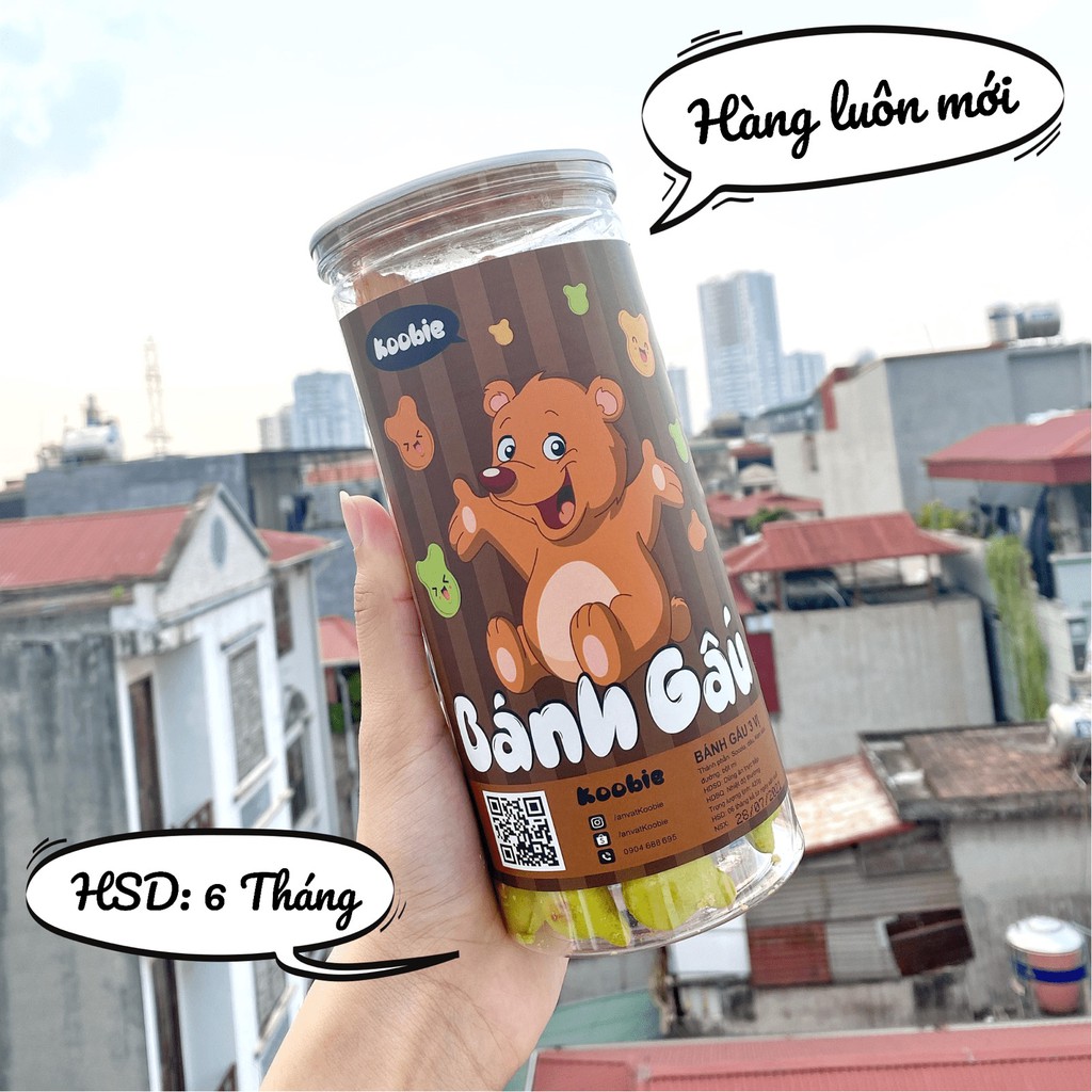 Bánh gấu 3 vị Koobie 420g, đồ ăn vặt ngon giao hàng siêu tốc, an toàn vệ sinh