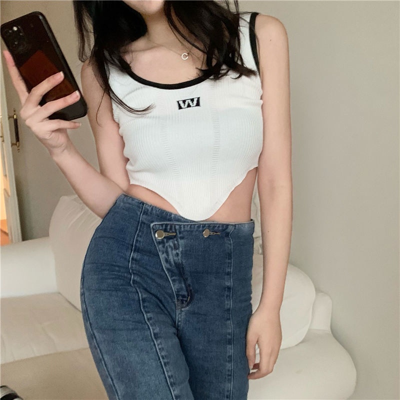 Áo Hai Dây Dáng Ngắn Phong Cách Hàn Quốc Cho Nữ