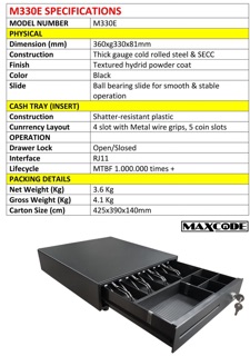 Ngăn Kéo Đựng Tiền Maxcode E330 - BH 12 Tháng