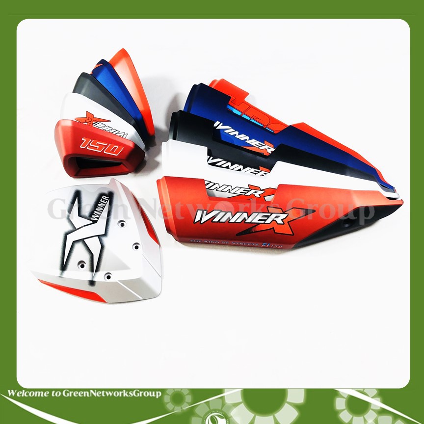 Bộ Mão 4 lỗ NEW 2020 ( Màu Bạc ) và Ốp Pô nhiều màu gắn xe Winner X Greennetworks