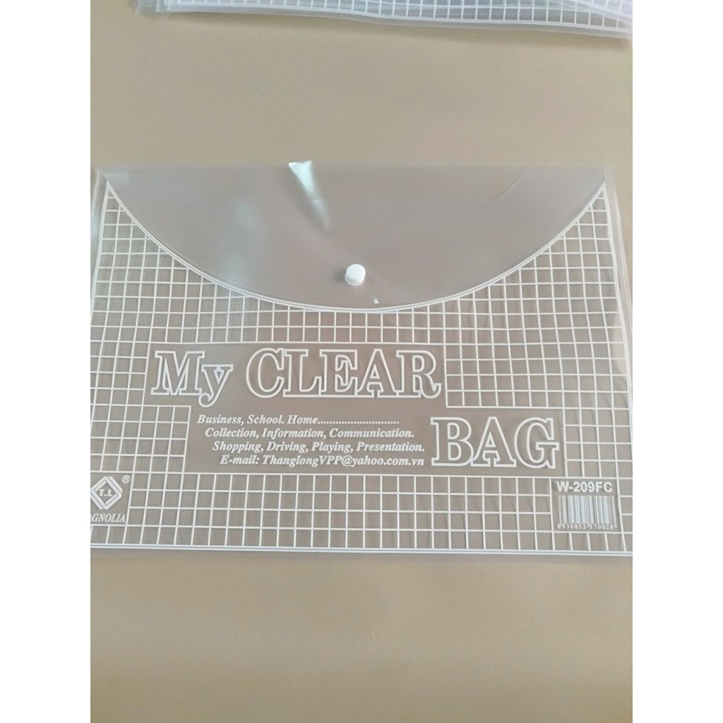 20 Túi cúc  MY CLEAR BAG khổ F dày đẹp