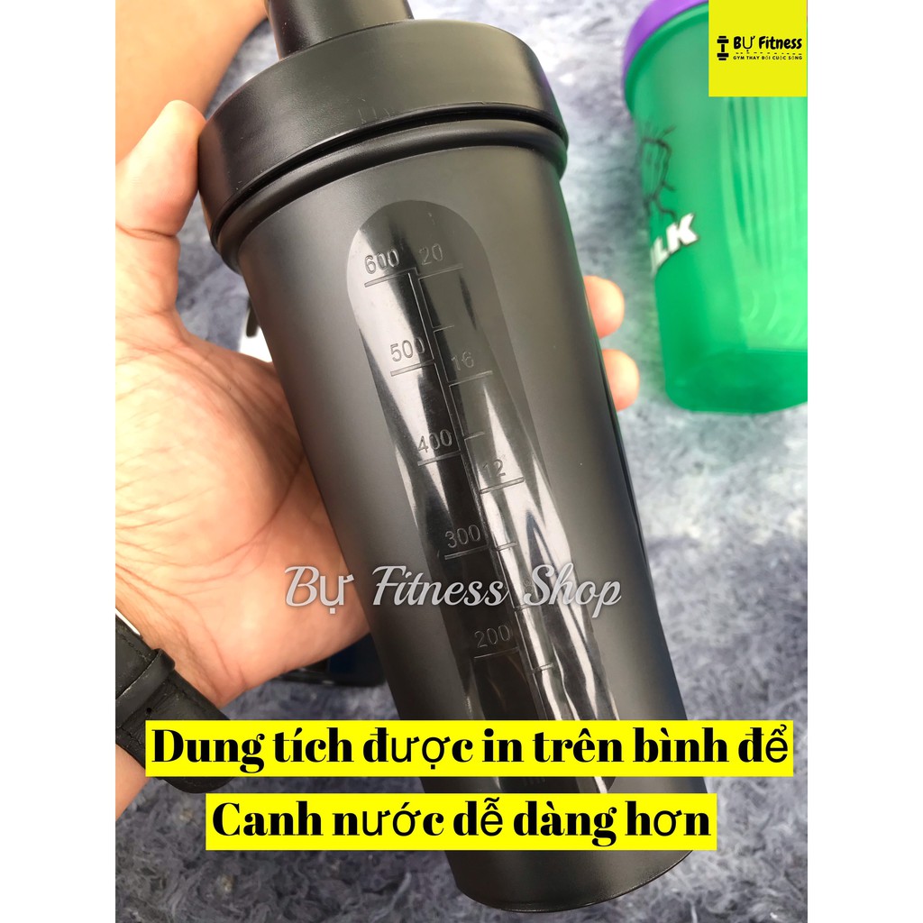 Bình lắc thể thao uống nước, bình nước shaker siêu anh hùng dung tích 750ml