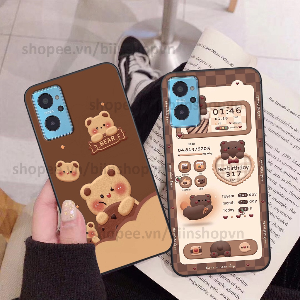 Ốp Realme 9i in hình gấu chocolate kẹo ngọt siêu đẹp siêu xinh