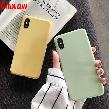 Ốp điện thoại silicone màu trơn ngọt ngào cho Samsung Galaxy A7 A9 A6 J8 A8 Plus 2018 A750 A60 M40 A40