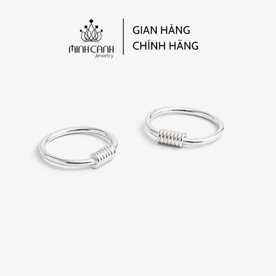 Khoen Tai Bạc Nữ Tròn Xoắn Trơn - Minh Canh Jewelry