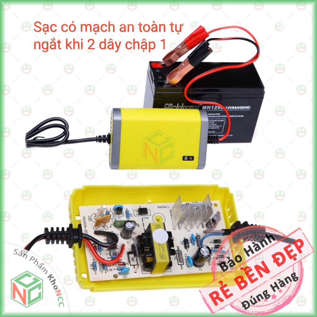 [KhoNCC] Sạc Bình Ắc quy 12V2A dòng 2~20Ah - Cho Cả Bình Khô Và Nước Xe Máy Ô tô - NDHS-SAQXM