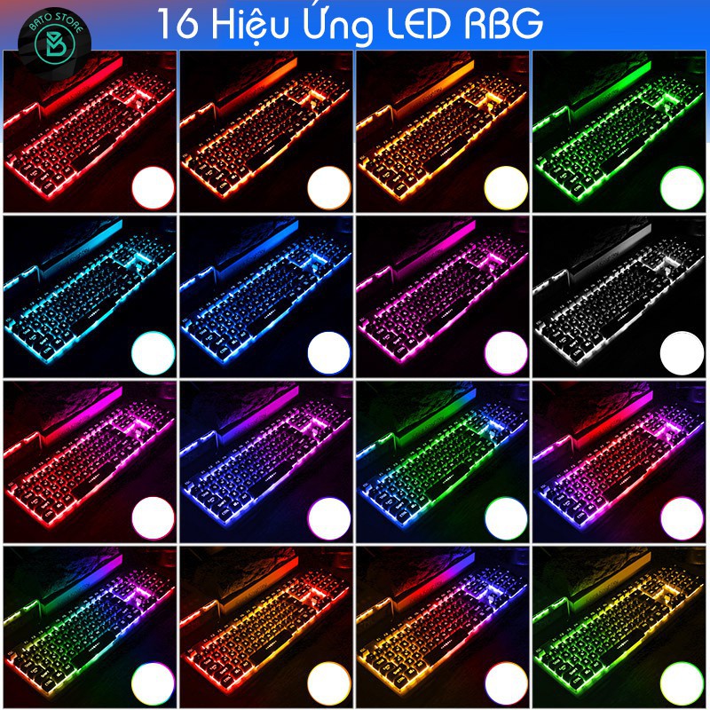 HÀNG CAO CẤP -  (MỚI 2020) Combo Bộ Bàn Phím Gaming 1AC K002 (16 Hiệu Ứng Led RGB), Tai nghe Gaming Led, Chuột Gaming Le