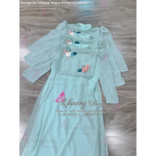 Áo dài xanh bơ 4 tà ⚡ FREESHIP ⚡ Áo thân yếm công chúa chất lụa xước tăm mềm