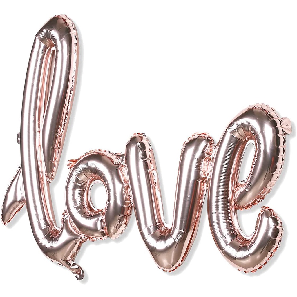 Set 9 Bong Bóng Lá Nhôm Hình Chữ LOVE Nhiều Màu Trang Trí Tiệc Cưới