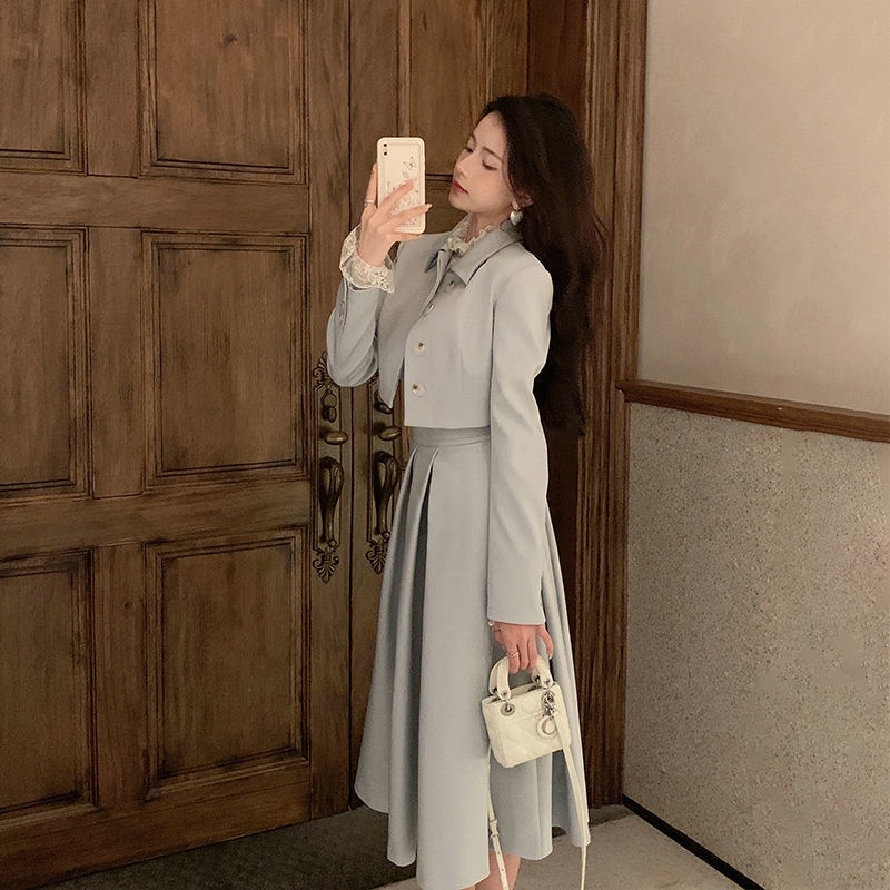 Song Moonlight Song Eve Style Bộ Áo / Váy Dài Mùa Thu Tinh Tế Phong Cách Cô Gái Fujia