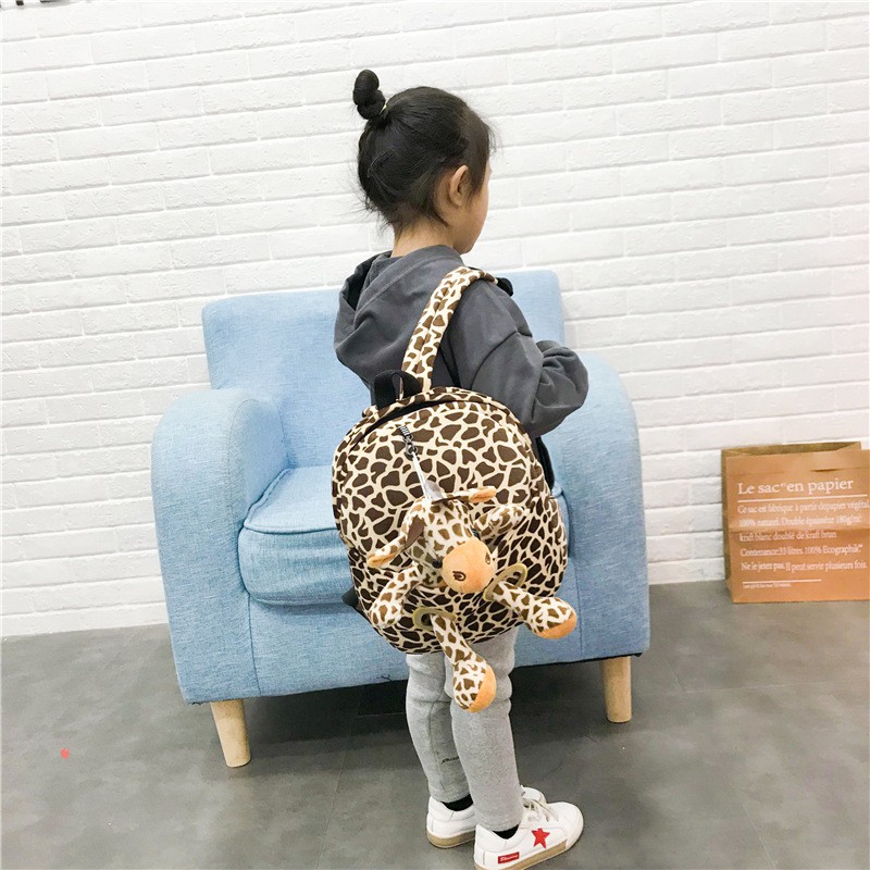 BaloHome - Balo cho bé đi chơi, đi mẫu giáo, Chất nhung mềm, Hình thú rừng đáng yêu