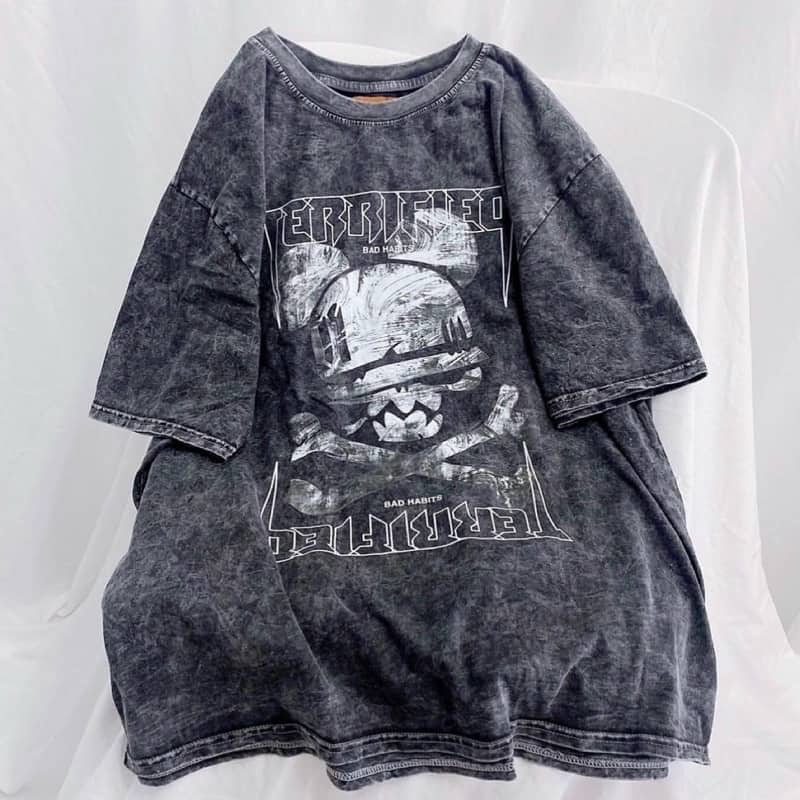 Áo Thun Tay Lỡ Unisex WASH Xám TERRI /Nam nữ unisex/FREESHIP 99K