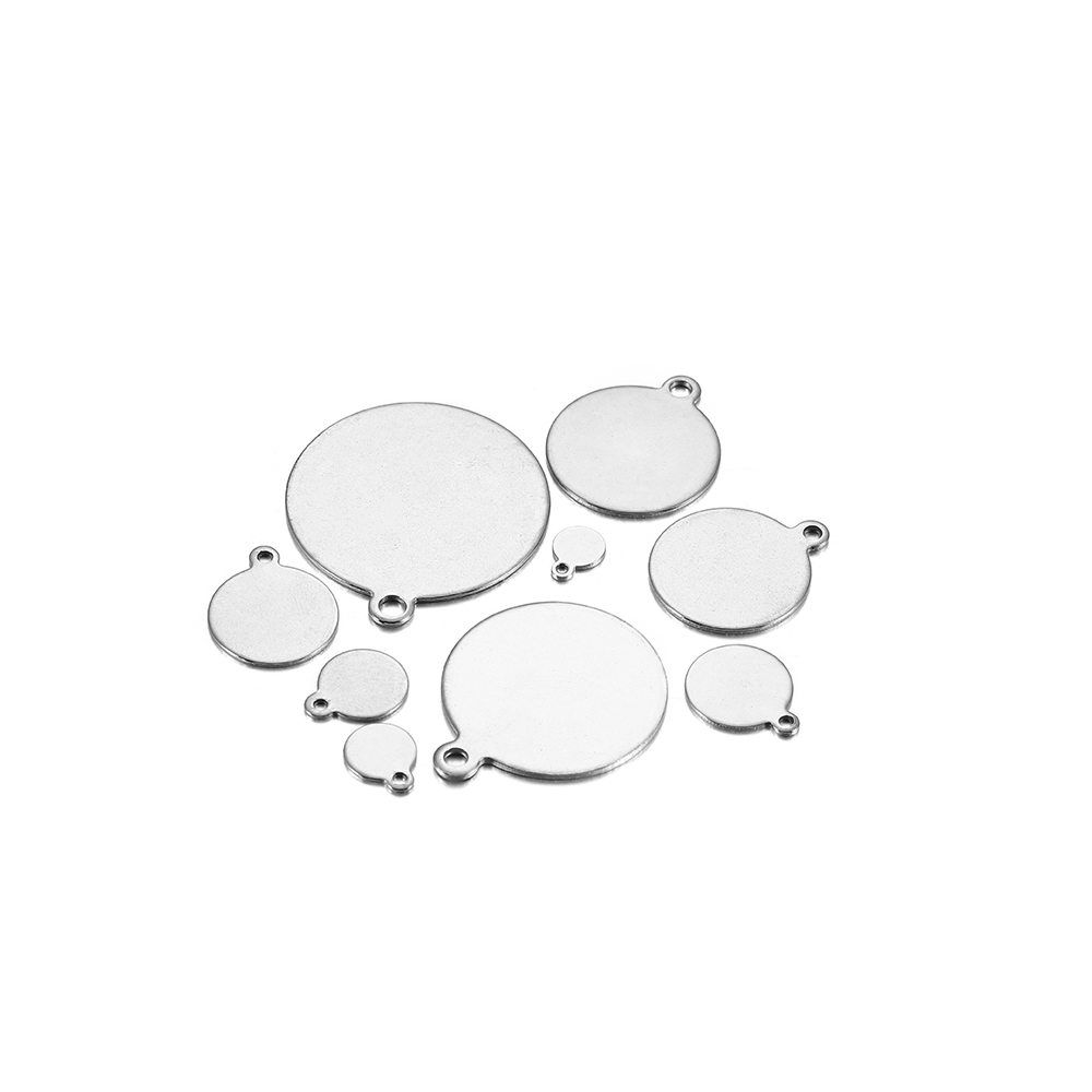 Bộ 50/20/10 Mặt Dây Chuyền Tròn Bằng Thép Không Gỉ Làm Đồ Nữ Trang DIY