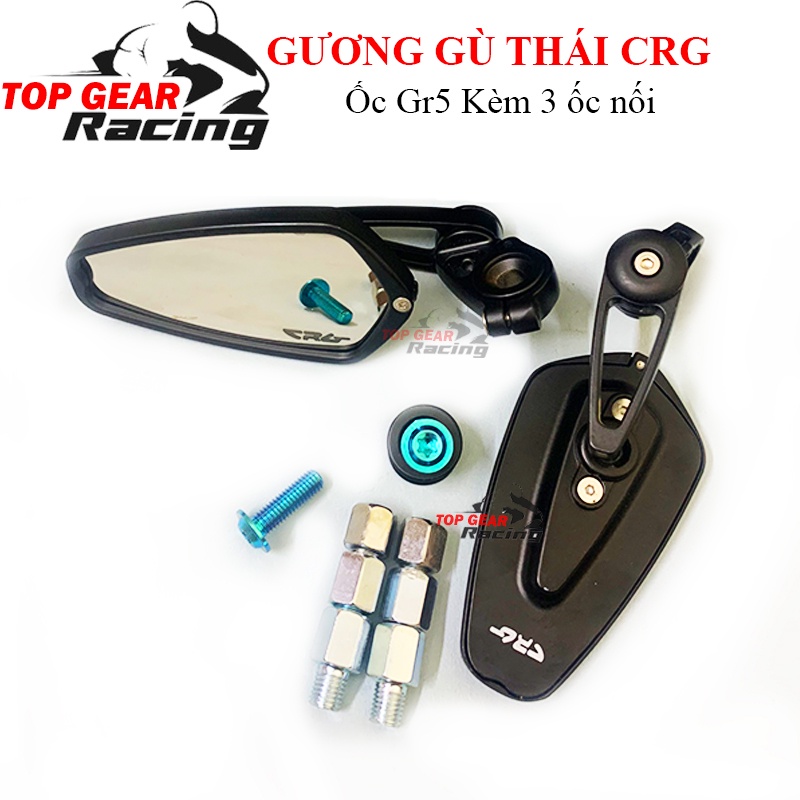 Gương Gù Kính Trắng CRG Kèm Ốc Lắp Chân Mọi Xe &lt;TOPGEAR&gt;