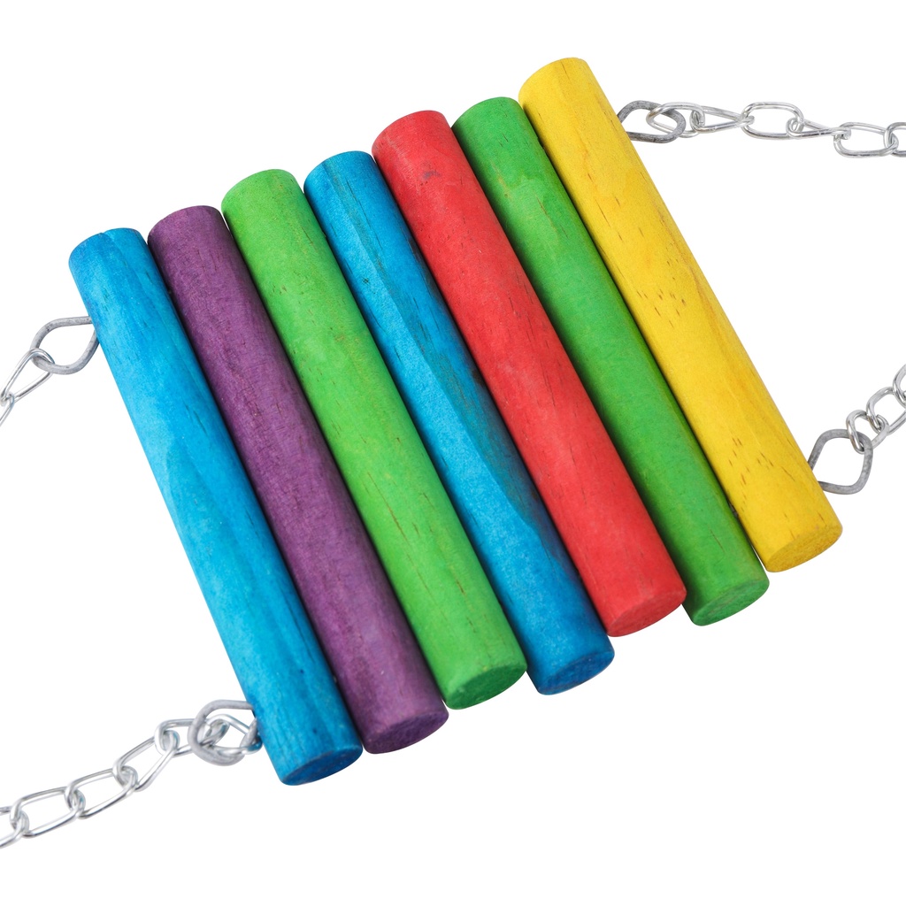 1 Bộ 6 Thang Dây Đồ Chơi Nhiều Màu Sắc Gắn Chuông Cho Chim Vẹt