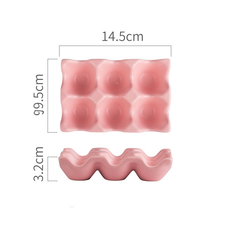 Khay sứ để trứng gà cao cấp ô vuông sáng tạo cho gia đình siêu đáng yêu