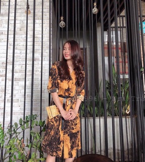 Đầm bầu sơ mi dáng dài (tặng đai)