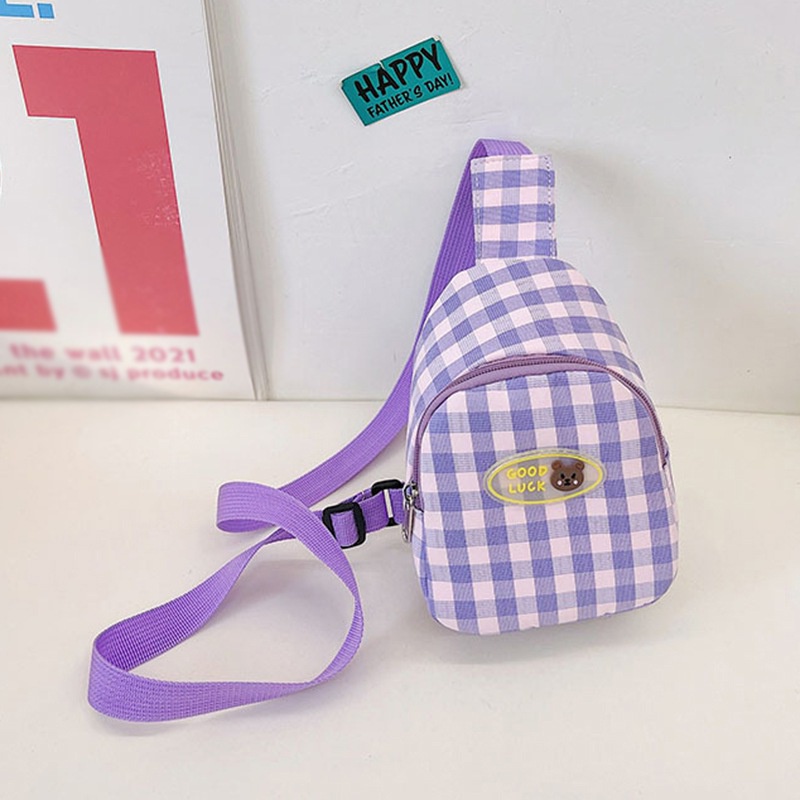 Túi đeo chéo vai họa tiết caro thời trang sành điệu cho trẻ em