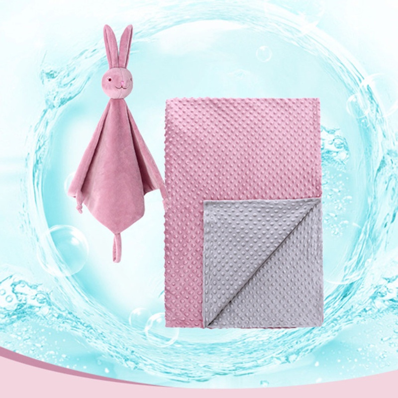 1 Chăn Quấn Giữ Ấm Bằng Vải Nhung Hình Thỏ Dễ Thương Cho Bé