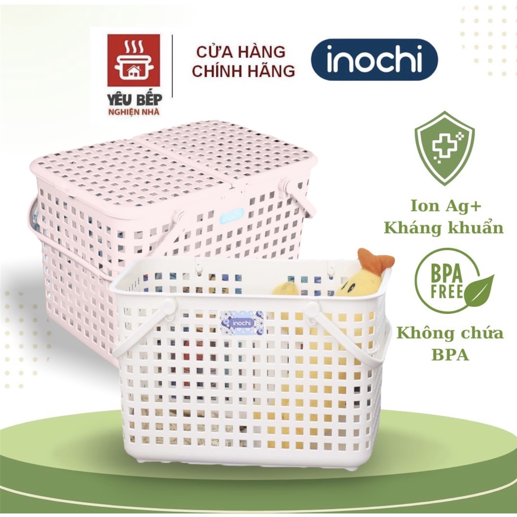 Giỏ đựng đồ, Làn đi sinh cho mẹ và bé nhật bản Inochi loại giỏ xách tiện dụng đựng quần áo Có nắp / Không nắp