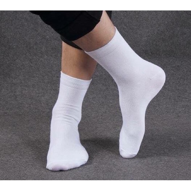5 đôi -Tất/ vớ nam nữ, đen, trắng cổ trung chất cotton thấm hút mồ hôi, chống hôi chân. Hàng xuất Nhật (mẫu 3)