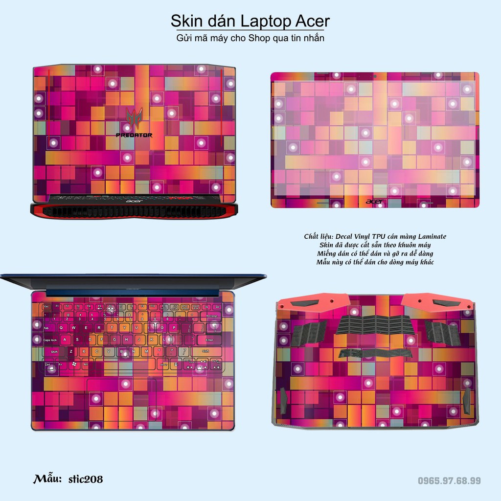 Skin dán Laptop Acer in hình Hoa văn sticker _nhiều mẫu 34 (inbox mã máy cho Shop)