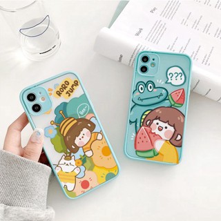 Ốp lưng iphone Roro Bee nhám viền nổi cong 5/5s/6/6plus/6s/6splus/7/7plus/8/8plus/x/xr/xs/11/12/pro/max/plus/promax 2