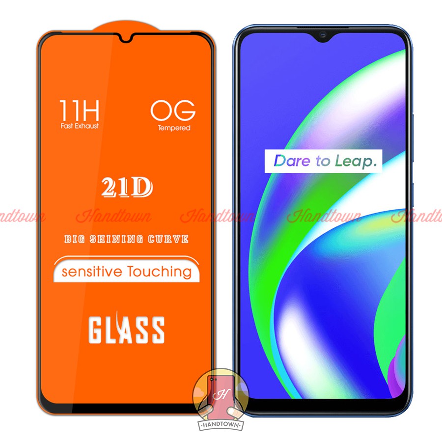 Kính Cường lực Realme C12 / C15 Full màn hình 21D Handtown SIÊU BỀN